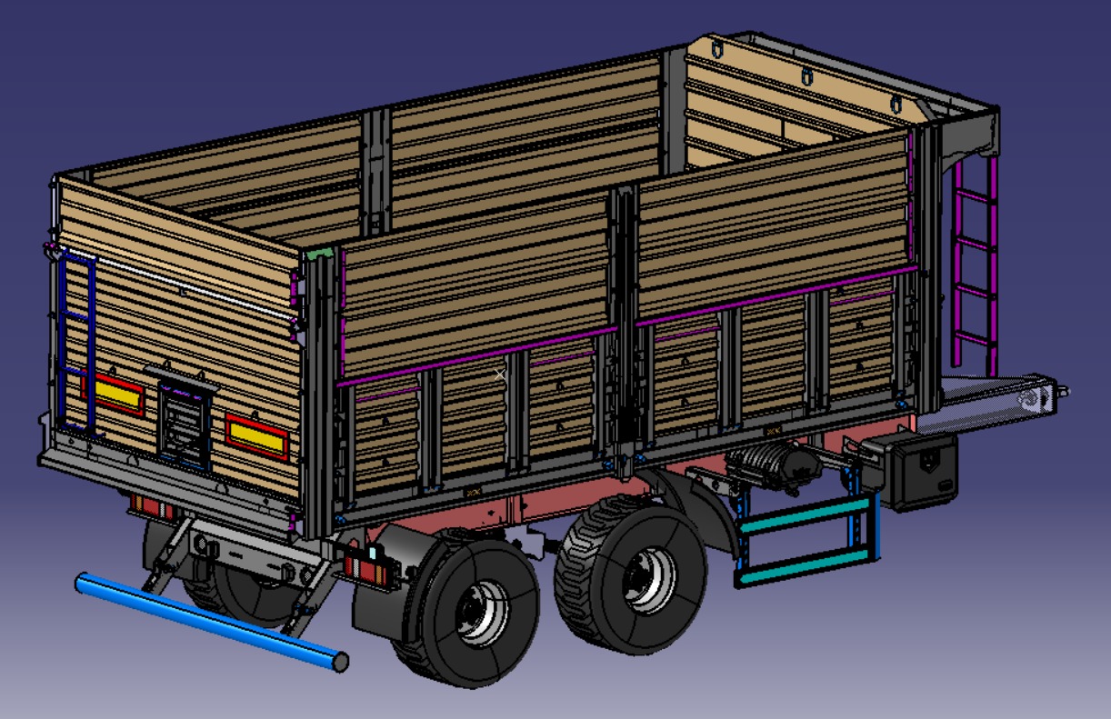 后翻式农用拖车